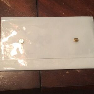 2 for $10 Vinyl white button closure bag white